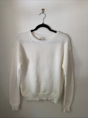Apricot Lane White Textured Crewneck Sweater